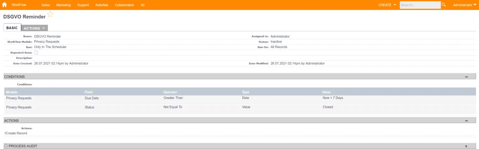 KINAMU Privacy Module für SugarCRM