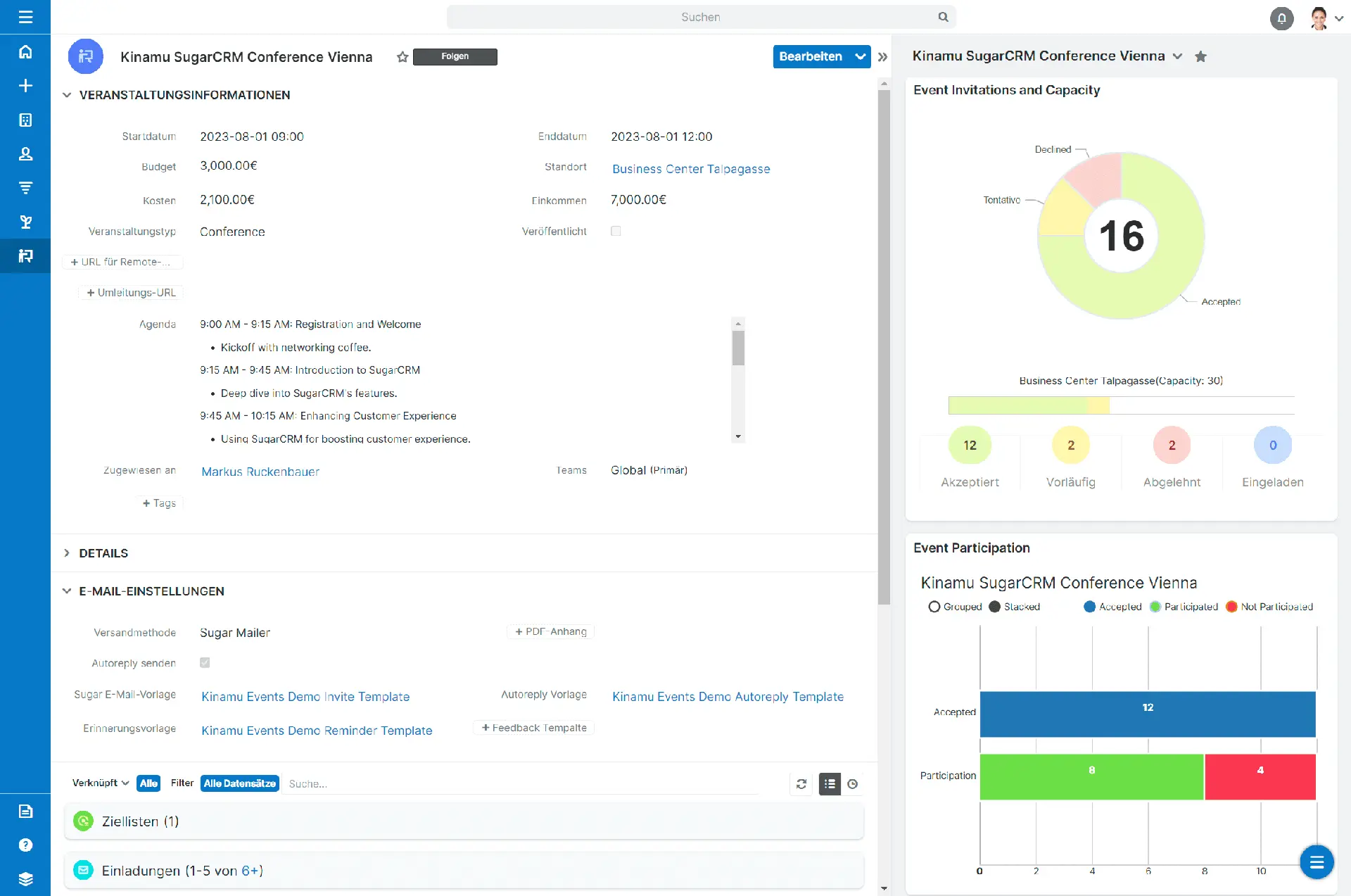 KINAMU Events Management für SugarCRM