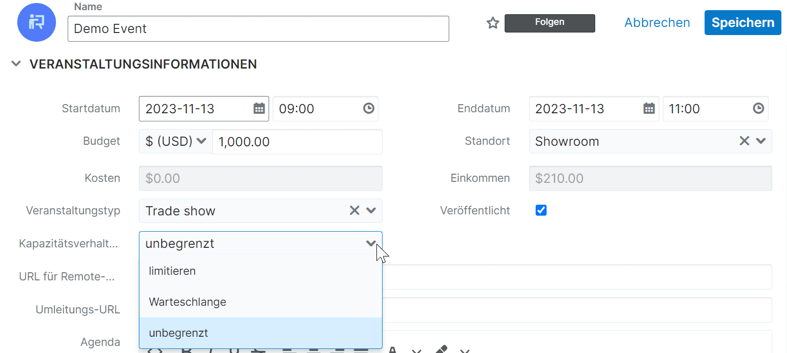 KINAMU Events Management für SugarCRM