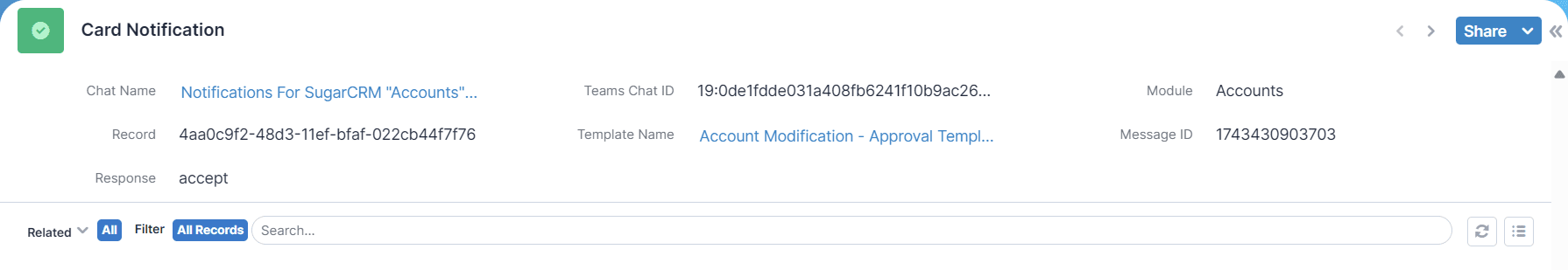 KINAMU MS Teams Notifications für SugarCRM