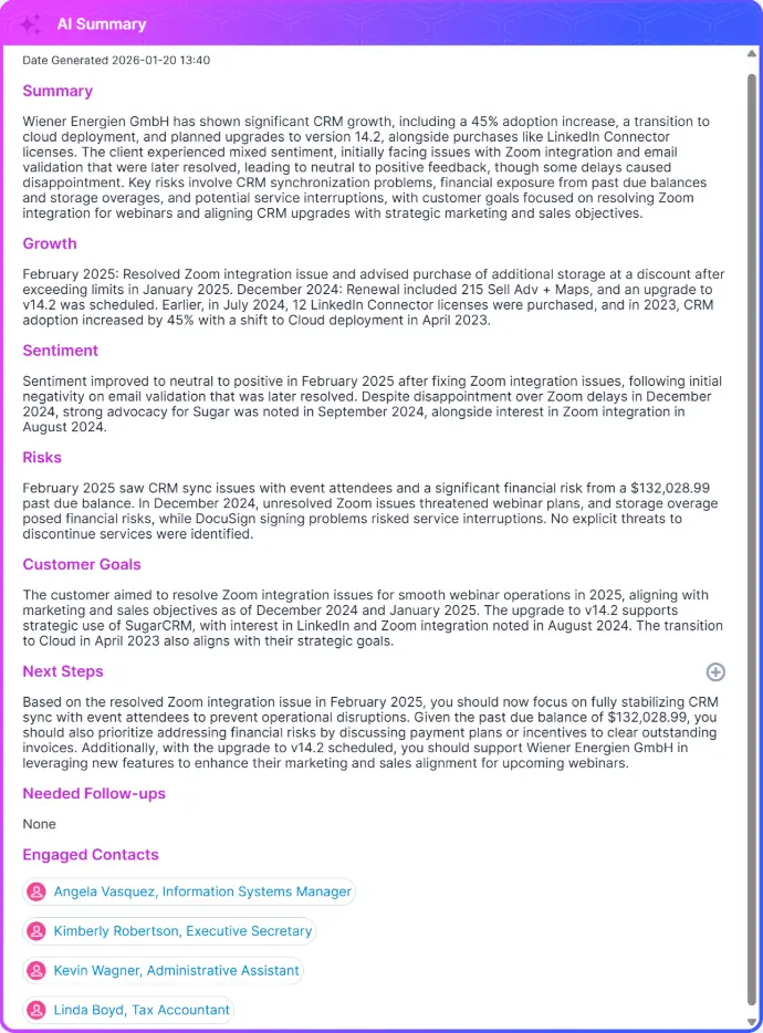 Account AI summary generated by Account Intelligence.